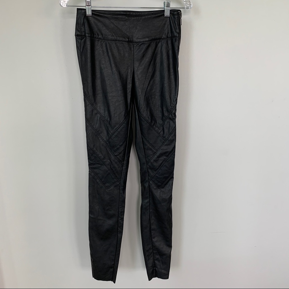 ONLY Faux Leather Black Moto Style Leggings Size S